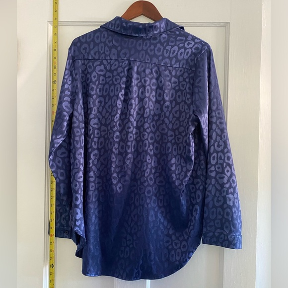 Animal Print, Royal Blue Pajama Shirt - Picture 2 of 3